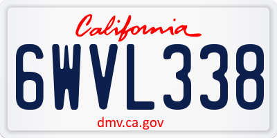 CA license plate 6WVL338