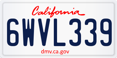 CA license plate 6WVL339