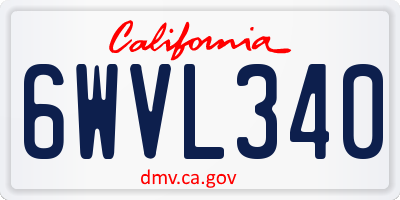 CA license plate 6WVL340