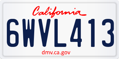 CA license plate 6WVL413