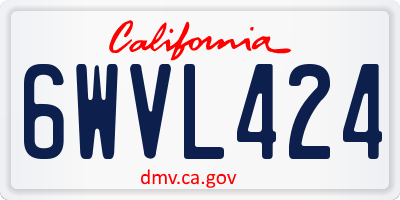 CA license plate 6WVL424