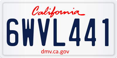 CA license plate 6WVL441