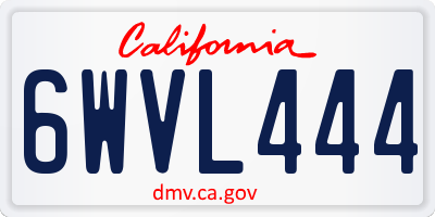 CA license plate 6WVL444