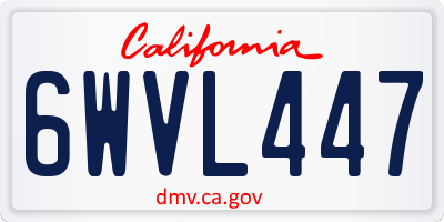 CA license plate 6WVL447