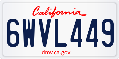 CA license plate 6WVL449