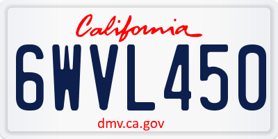 CA license plate 6WVL450