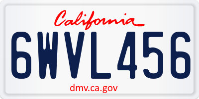 CA license plate 6WVL456