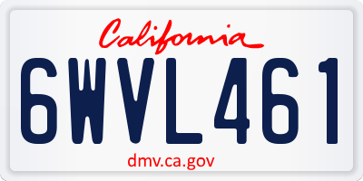 CA license plate 6WVL461