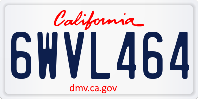 CA license plate 6WVL464