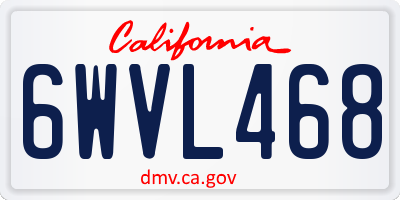 CA license plate 6WVL468