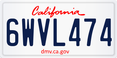 CA license plate 6WVL474