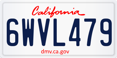 CA license plate 6WVL479