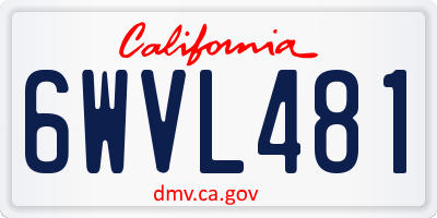 CA license plate 6WVL481