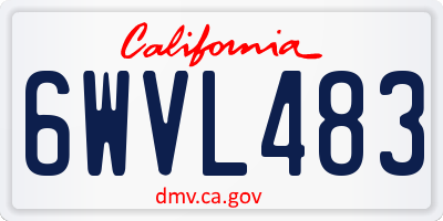 CA license plate 6WVL483