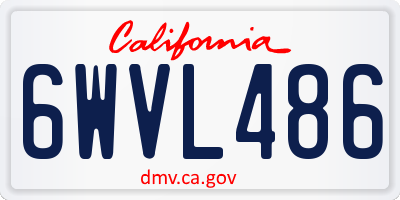 CA license plate 6WVL486