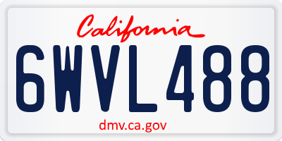 CA license plate 6WVL488
