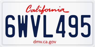 CA license plate 6WVL495