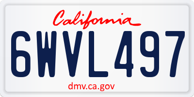 CA license plate 6WVL497