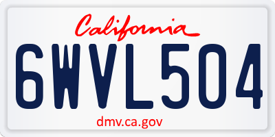 CA license plate 6WVL504