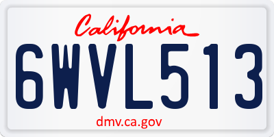 CA license plate 6WVL513