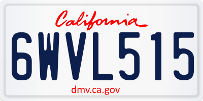 CA license plate 6WVL515