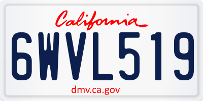 CA license plate 6WVL519