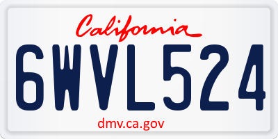 CA license plate 6WVL524