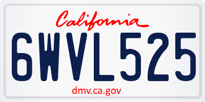 CA license plate 6WVL525