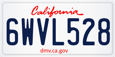 CA license plate 6WVL528