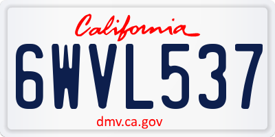 CA license plate 6WVL537