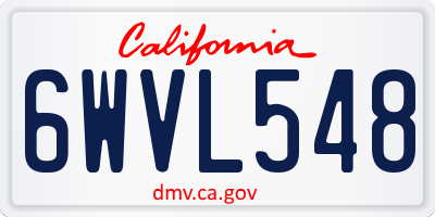 CA license plate 6WVL548