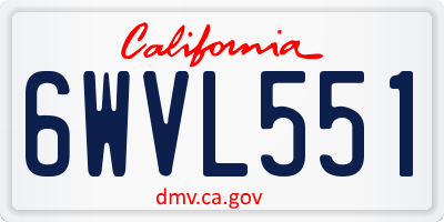 CA license plate 6WVL551