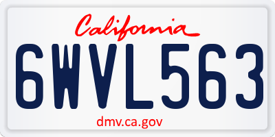 CA license plate 6WVL563