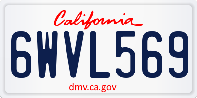 CA license plate 6WVL569