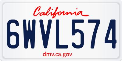CA license plate 6WVL574