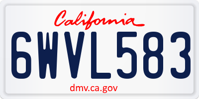 CA license plate 6WVL583