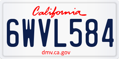 CA license plate 6WVL584