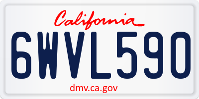 CA license plate 6WVL590