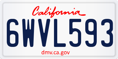 CA license plate 6WVL593