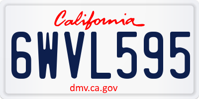CA license plate 6WVL595