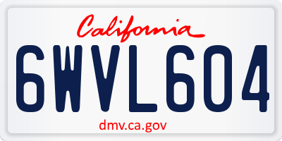 CA license plate 6WVL604