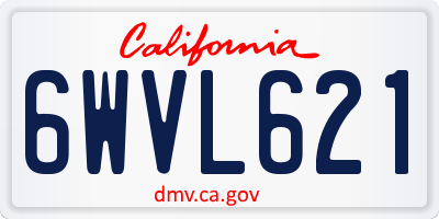 CA license plate 6WVL621