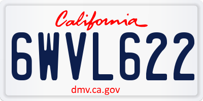 CA license plate 6WVL622