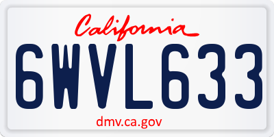 CA license plate 6WVL633