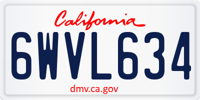 CA license plate 6WVL634