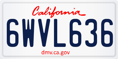 CA license plate 6WVL636