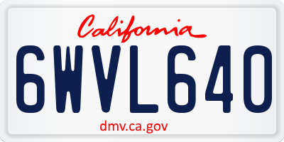 CA license plate 6WVL640