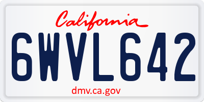 CA license plate 6WVL642