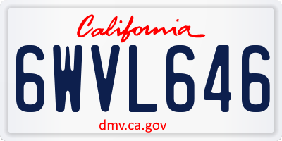 CA license plate 6WVL646