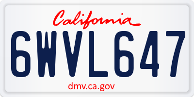 CA license plate 6WVL647
